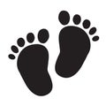 Child pair of footprint icon on white background. flat style. child footprint icon for your web site design, logo, app, UI. baby` Royalty Free Stock Photo