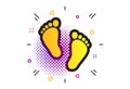 Child pair of footprint sign icon. Barefoot . Vector