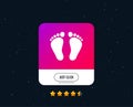 Child pair of footprint sign icon. Barefoot . Vector