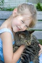 Child with pet. Royalty Free Stock Photo