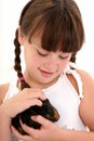 Child With Pet Guinea Pig Royalty Free Stock Photo