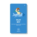 child pilot boy vector