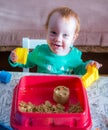 child play sand at homem kinetic sand Royalty Free Stock Photo