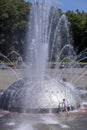 Child at play in Seattle fountain