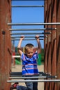 Child in playground, kid in action playing Royalty Free Stock Photo