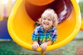 Child on playground. Kids play outdoor Royalty Free Stock Photo