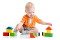 Child playing with block toys Royalty Free Stock Photo