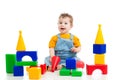 Child playing building blocks