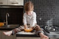 Child playing with dough Royalty Free Stock Photo