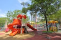 Child playing ground slider park