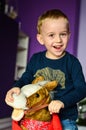 Child playing at home Royalty Free Stock Photo