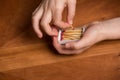 Child playing with matches Royalty Free Stock Photo