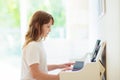 Child playing piano. Kids play music Royalty Free Stock Photo