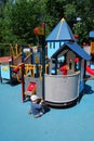 Child playing on a playground