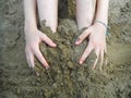 Child playing with sand