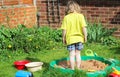 Child playing in a sandpit.