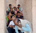 Group of Asian children with father