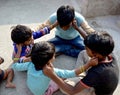 Child playing on their house roof.