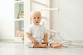 Child is playing on Toddler Indoor sports complex Royalty Free Stock Photo