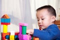 Child playing with toy blocks Royalty Free Stock Photo