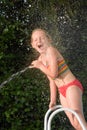 Child playing with water Royalty Free Stock Photo