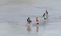 A child playing water in the dam Dam water Colo Nguter Sukoharjo Central Java indonesia Royalty Free Stock Photo