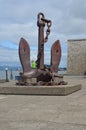 Child Plays on Large Anchor at Astoria, Oregon