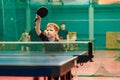 The child plays table tennis training Royalty Free Stock Photo