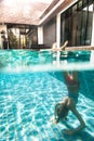 Child in the pool underwater Royalty Free Stock Photo