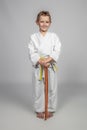 Child practicing martial arts