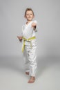 Child practicing martial arts