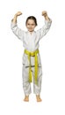 child practising martial arts wearing a judogi