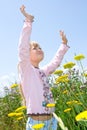 Child praising. Royalty Free Stock Photo