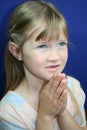 Child praying. Royalty Free Stock Photo