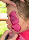 Child preschooler with face painting Royalty Free Stock Photo