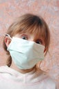Child with pretection flu mask Royalty Free Stock Photo
