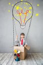 Child pretend to be businessman Royalty Free Stock Photo