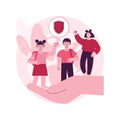 Child protection abstract concept vector illustration. Royalty Free Stock Photo