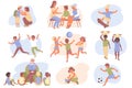 Child Protection Flat Icon Set