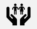 Child Protection Icon Children Welfare Family Care Protect Support Love Assistance Insurance Kid Black Vector Clipart Sign Symbol Royalty Free Stock Photo