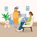 The child is in a therapy session in the office of a child psychologist Royalty Free Stock Photo