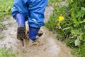 Child in puddle Royalty Free Stock Photo