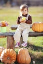 Child with pumpkins Royalty Free Stock Photo