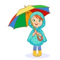 Child with a rainbow umbrella