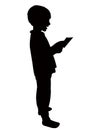 A child reading book body, silhouette vector Royalty Free Stock Photo