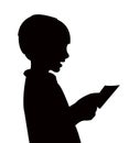 A child reading book body, silhouette vector Royalty Free Stock Photo