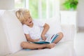 Child reading book. Kids read books Royalty Free Stock Photo