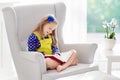 Child reading book. Kids read books. Royalty Free Stock Photo