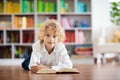 Child reading book. Kids read. School education Royalty Free Stock Photo