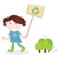 Child with recycle sign Royalty Free Stock Photo
